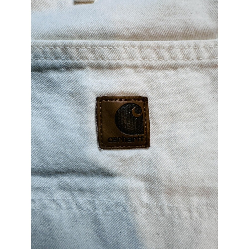 Carhartt Pants Mens 36x36 (35x33) White B148 Dungaree Fit Carpenter Utility - Picture 13 of 14